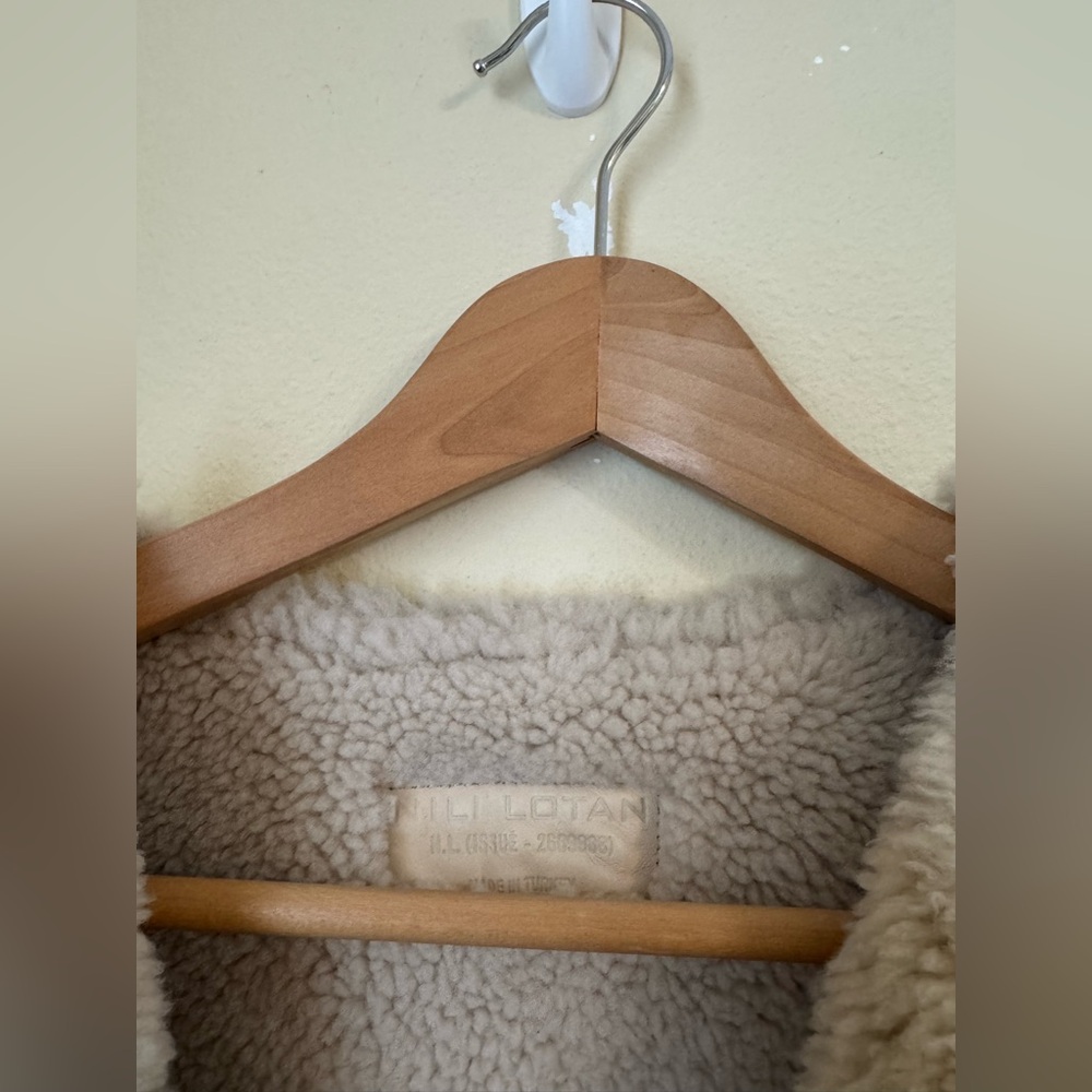 Nili Lotan Eleanor Coat Jacket Suede Lamb Fur Camel Size Small - Picture 2 of 5